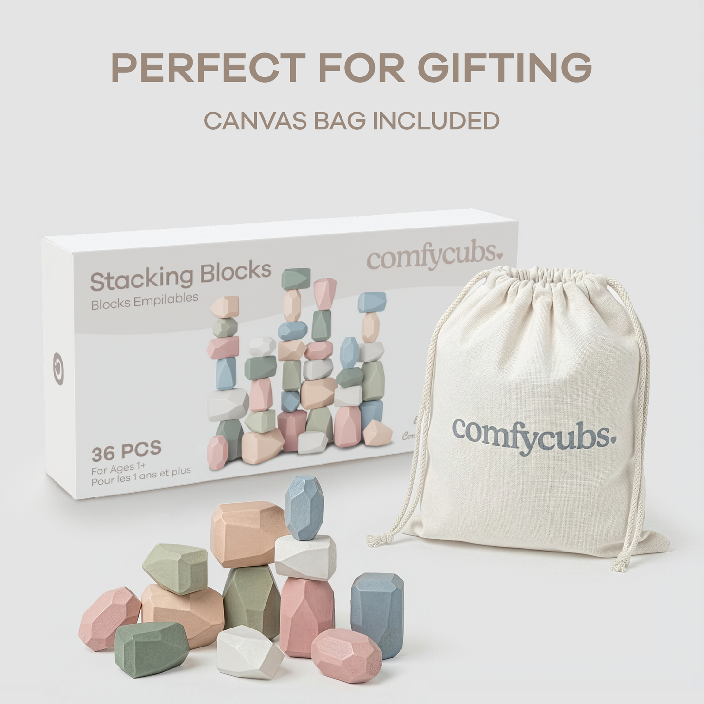 36 pcs Wooden Stacking Stones