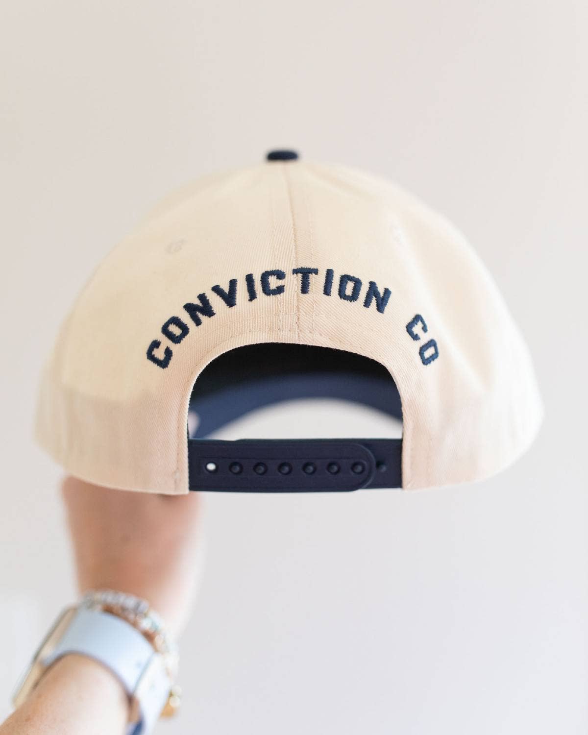 In God We Trust - Unisex Christian Hat Off-White & Navy