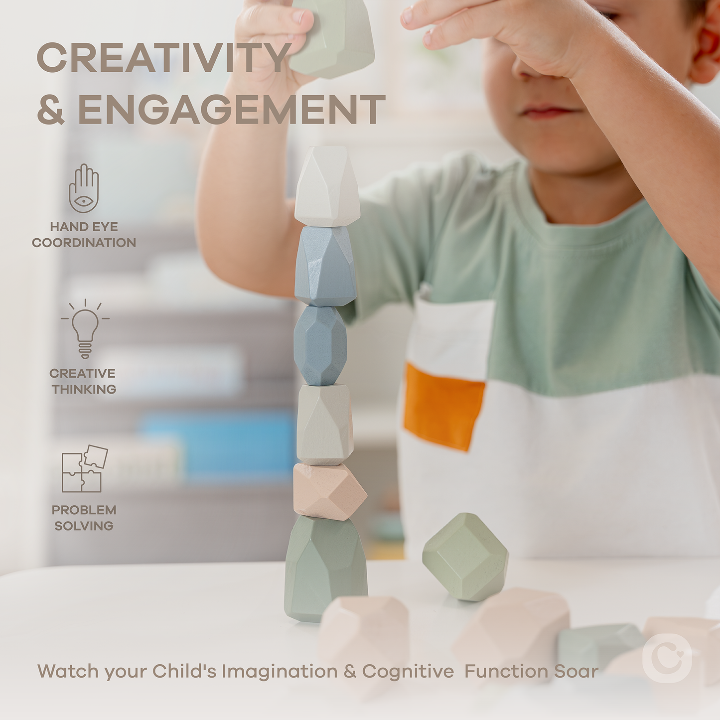 36 pcs Wooden Stacking Stones