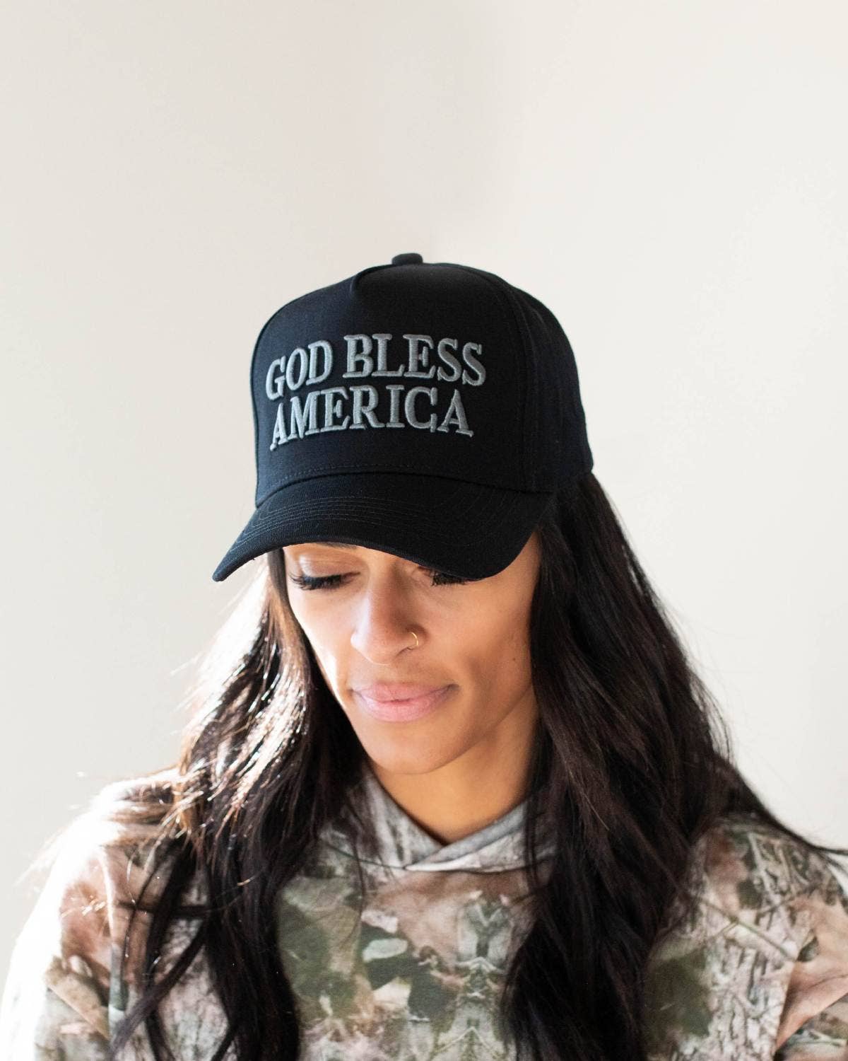 God Bless America Hat - Dark Gray & Black