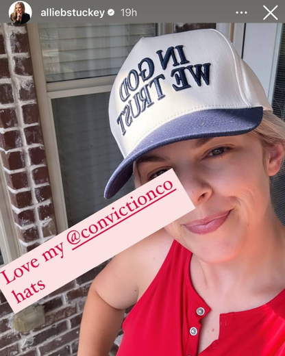 In God We Trust - Unisex Christian Hat Off-White & Navy