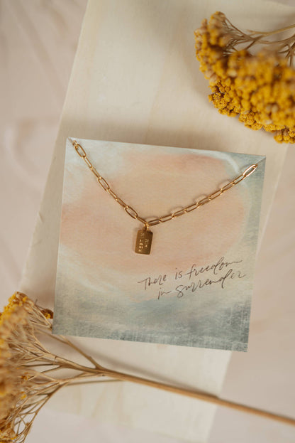 Rest in Him Mini Tag Necklace