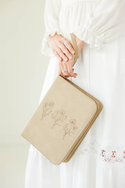 Bible Cover, Vegan Leather Bible Case, Trio Floral