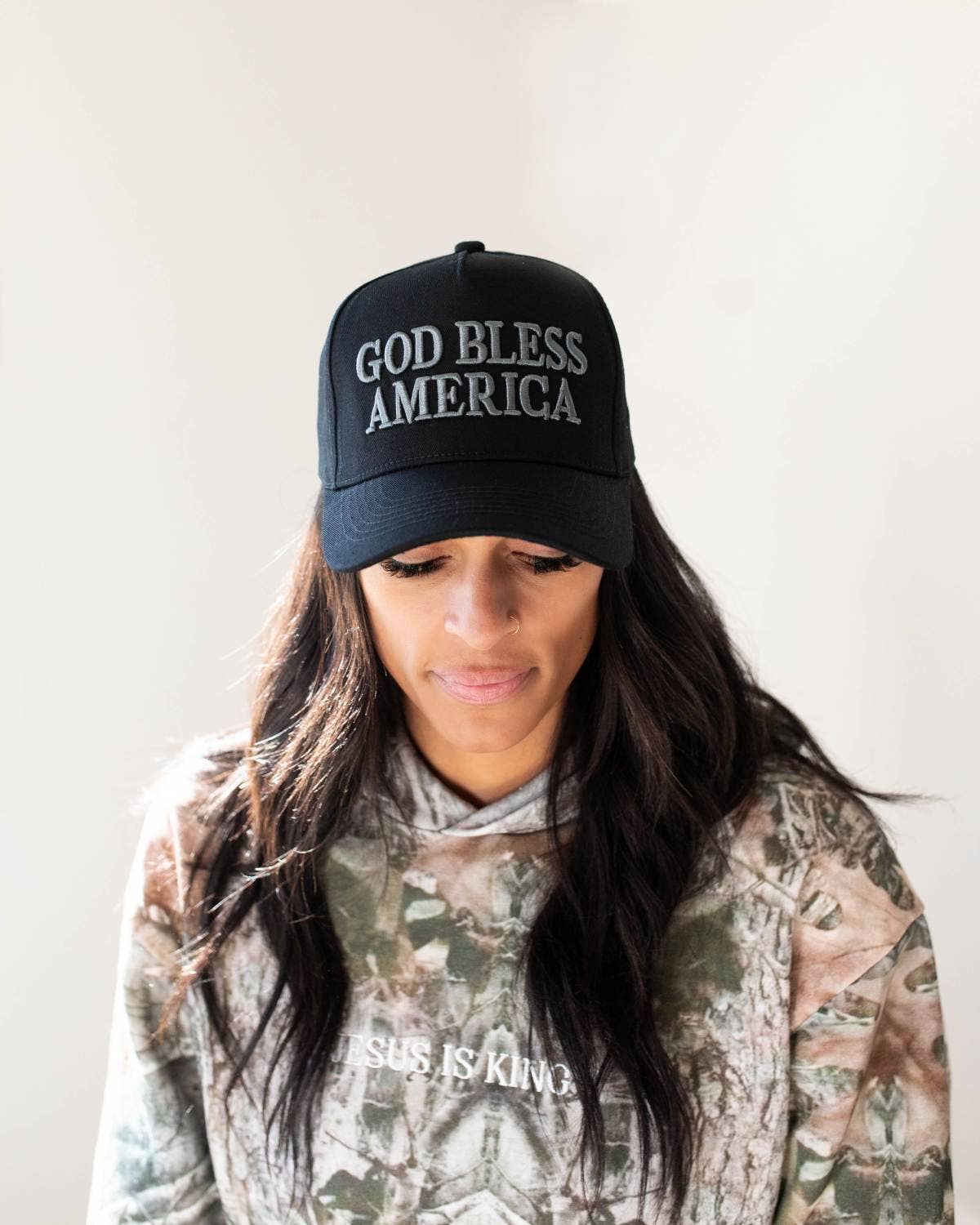 God Bless America Hat - Dark Gray & Black