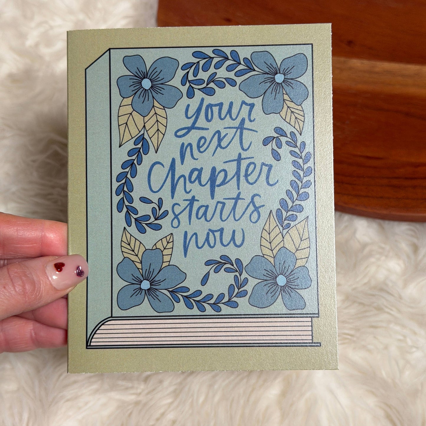 "Your next chapter starts now" Encouragement Card