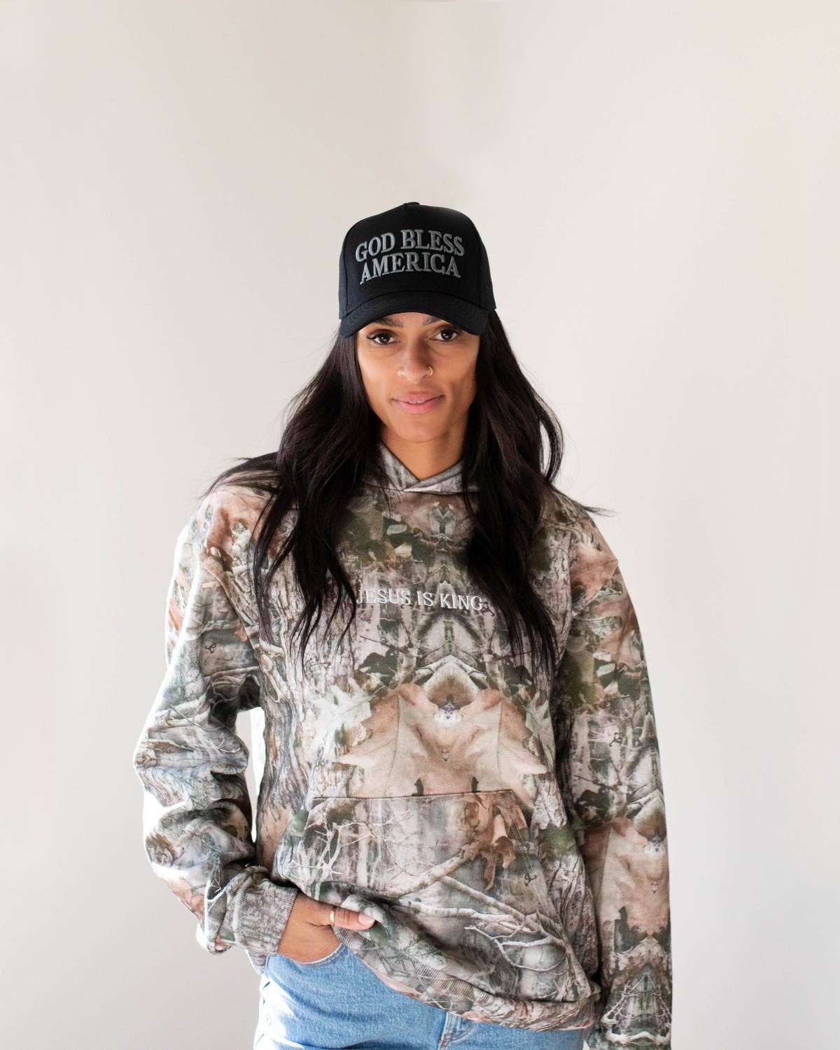 God Bless America Hat - Dark Gray & Black
