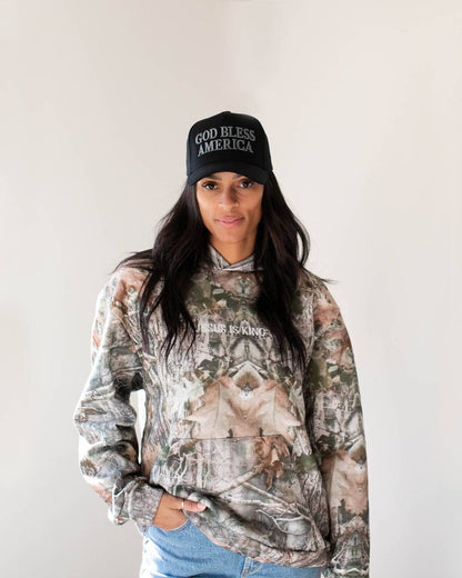 God Bless America Hat - Dark Gray & Black