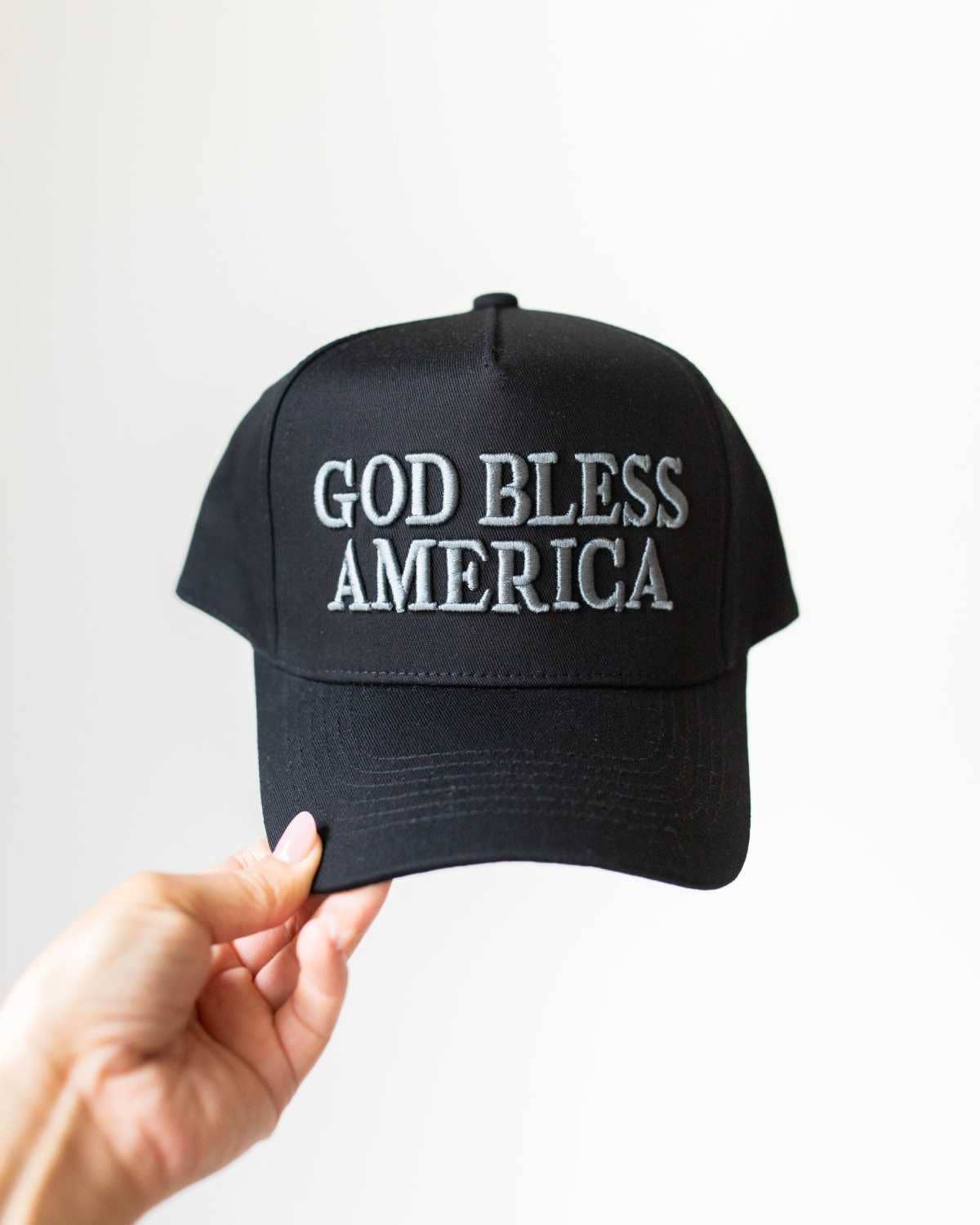 God Bless America Hat - Dark Gray & Black