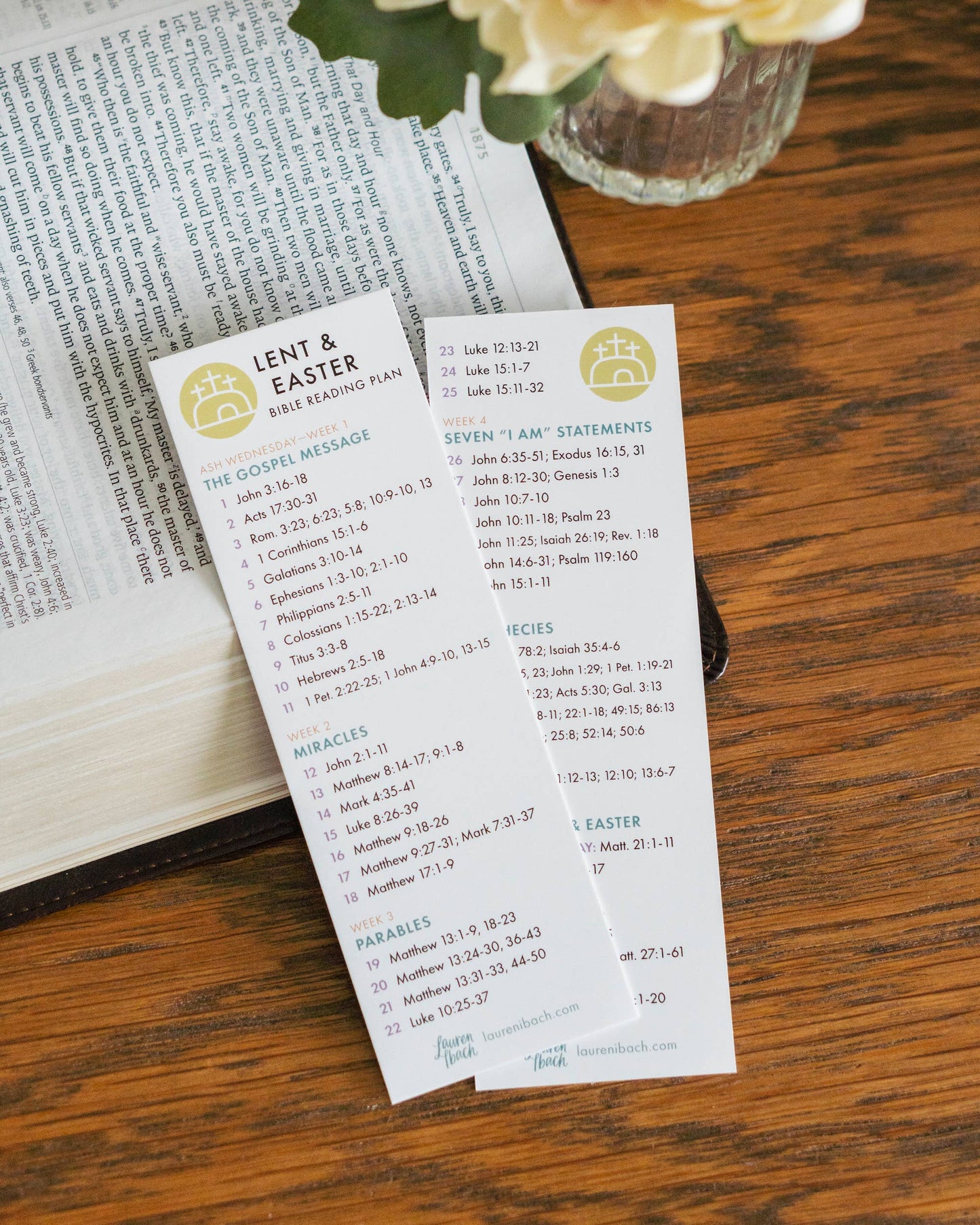 Lent and Easter Bible Reading Plan Bookmark